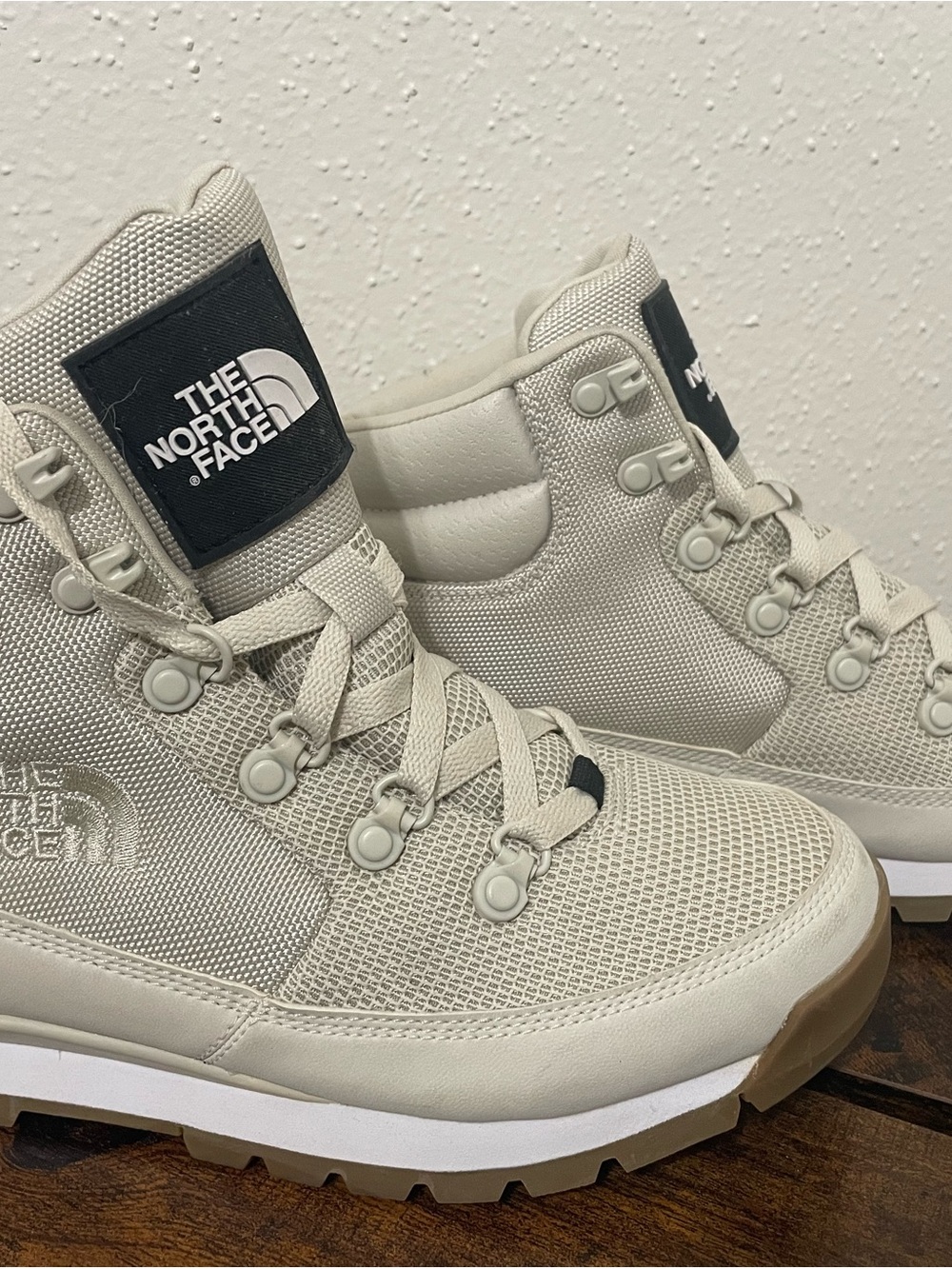 The North Face Women's Light Beige Lace-Up Hiking Boots